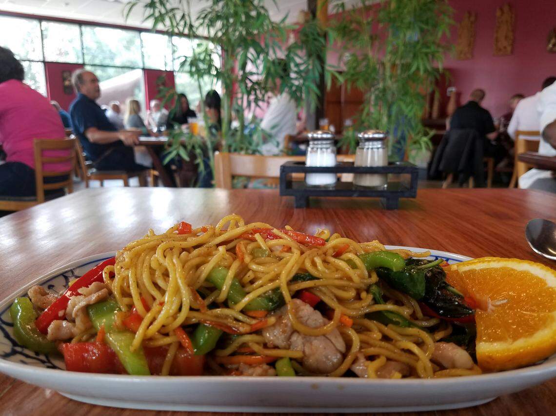 Brighter, roomier, newer: Longtime customers will find their favorites, including Pork Yakisoba Noodles ($10.50), at the new Pad Thai restaurant.