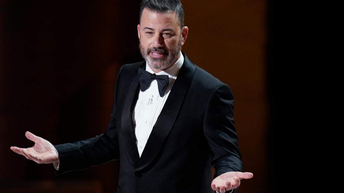 Jimmy Kimmel delivers the opening monologue during the 96th Oscars at the Dolby Theatre at Ovation Hollywood in Los Angeles on March 10, 2024.