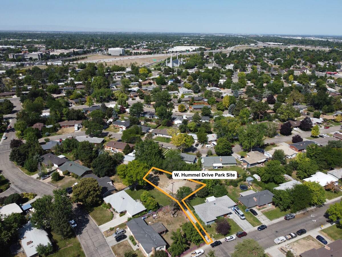 Veolia Water plans to convey the highlighted 0.19-acre parcel on Hummel Drive to the City of Boise to create a “pocket park.”