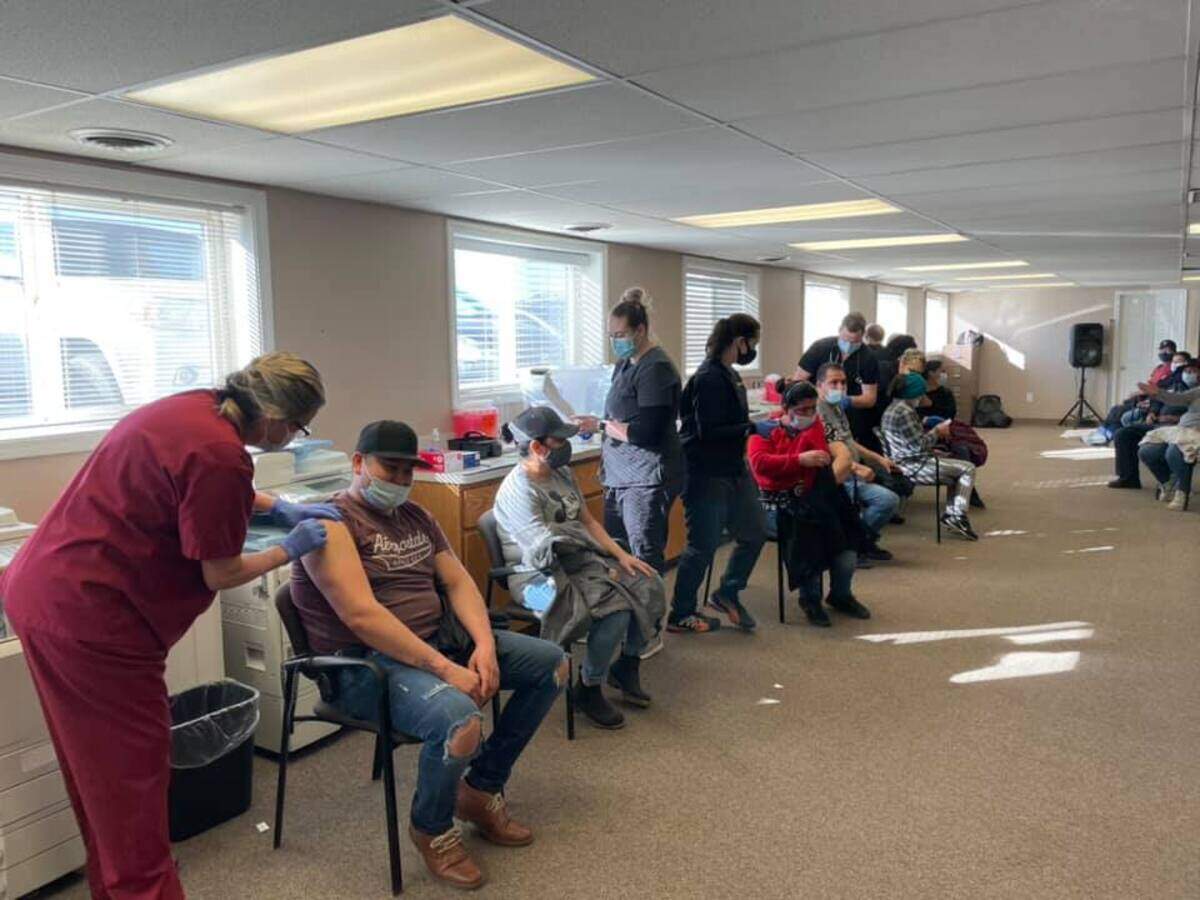 More than 350 employees of Mickelsen Farms and Rigby Produce were vaccinated last week.