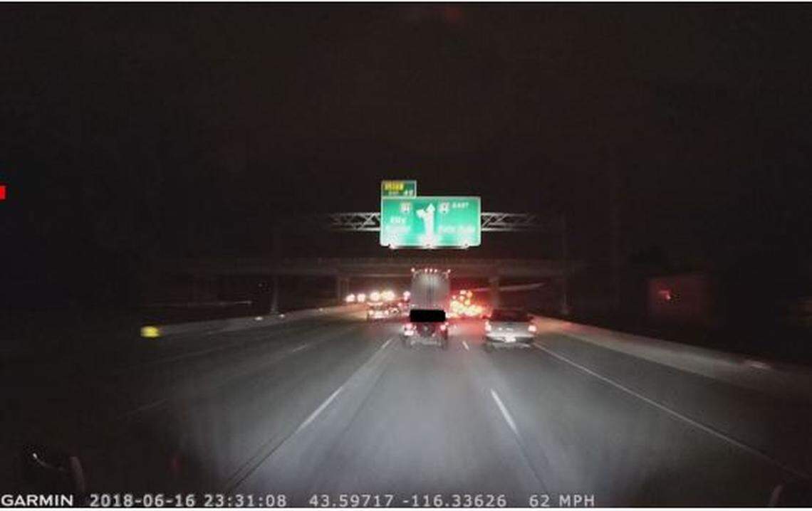 A dashcam in the semi-truck driven by Illya Tsar shows the truck bearing down on a 2008 Jeep Wrangler moments before the truck plowed into the back of the vehicle. The camera recorded the truck at 62 miles an hour, above the posted construction zone speed of 55. The NTSB verified the speed during its investigation.