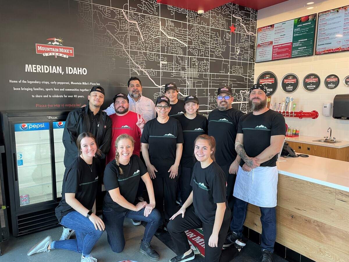 The newly hired crew at Mountain Mike’s Pizza in Meridian poses for a photo.