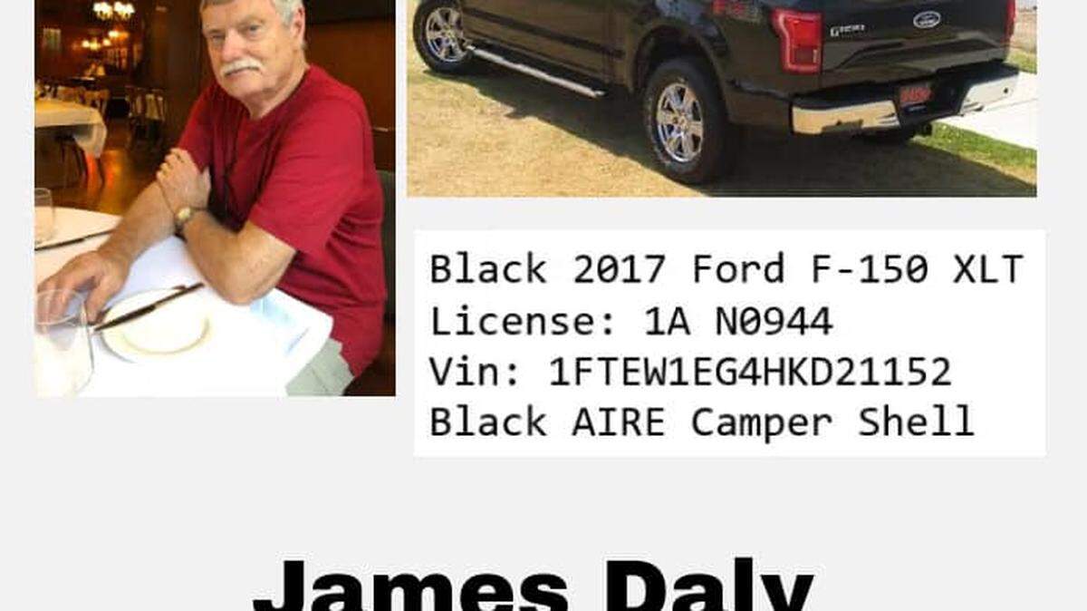 The missing poster that went up while the search for James Daly was ongoing.