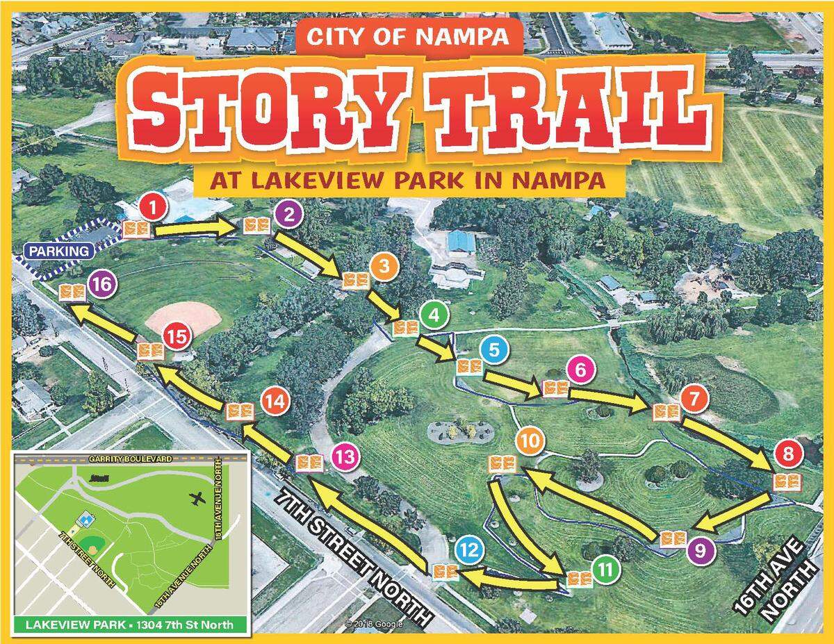 This half-mile trail opened in late 2019 at Lakeview Park, 1307 7th St. N., Nampa.