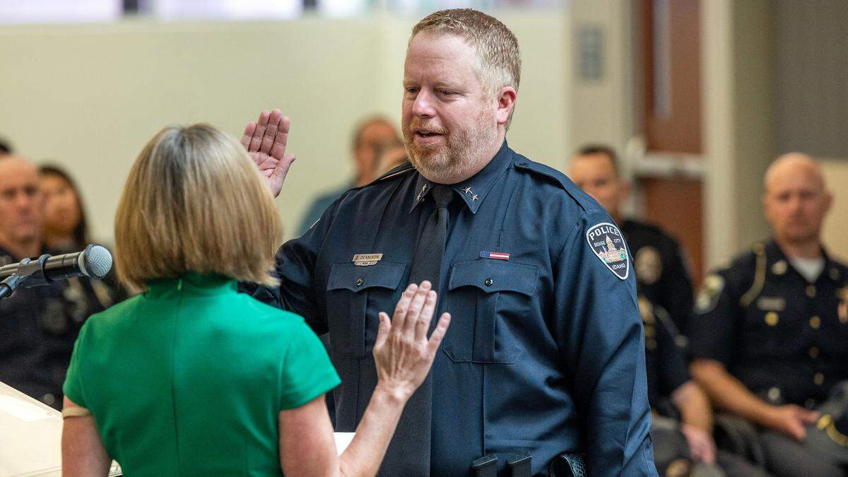 Chris Dennison was sworn in as Boise’s new chief of police by Mayor Lauren McLean in August. The department has struggled with staffing in recent years, leading officers to work significant overtime. In January, the department is slated to hit its full staffing, Dennison said.