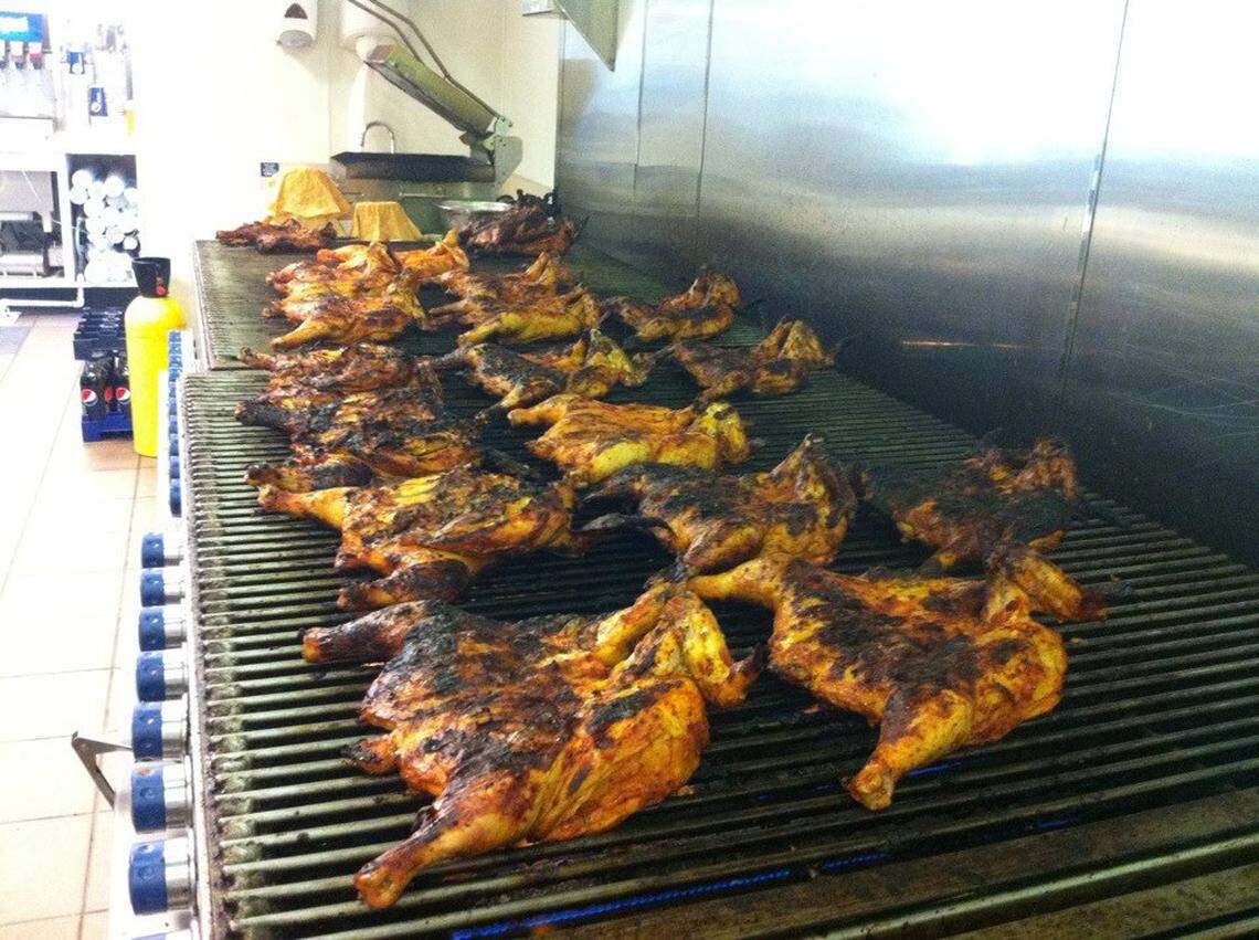 Marinated, charbroiled poultry is the specialty in the kitchen at Fiesta Chicken.