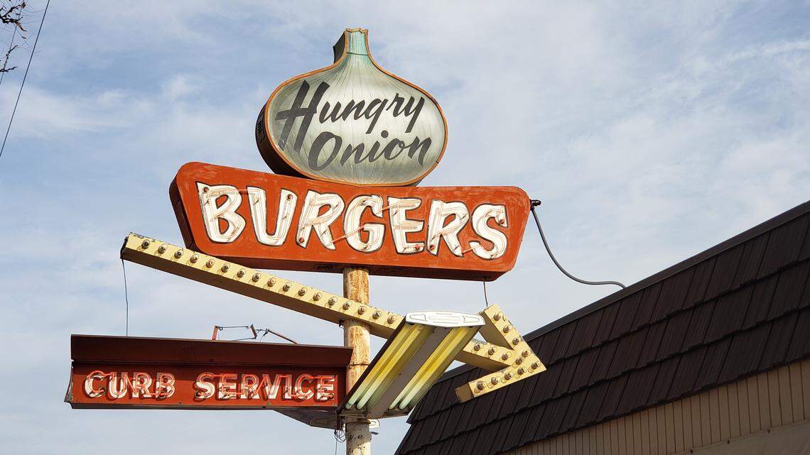 The Hungry Onion is known for its iconic sign and for its Bronco Billy Burger, named after Clint Eastwood’s character in the 1980 film that filmed a scene at the Meridian drive-in.