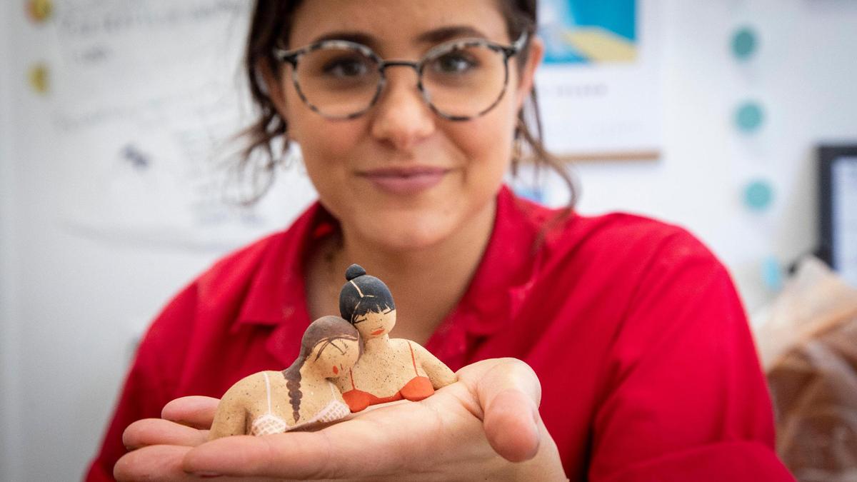 Ceramicist Julia Ballenger made a piece called “Lean on Me” last fall before the pandemic. With a grant from the COVID Cultural Commissioning fund, Ballenger is making a sculpture exploring how to remain connected “when we aren’t able to be close to the people we love,” she says. “It’s changed into a feeling of hope that we can get there again.”