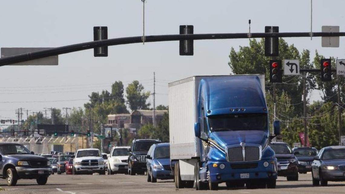 Traffic moves along Eagle Road near the intersection with Fairview Avenue.