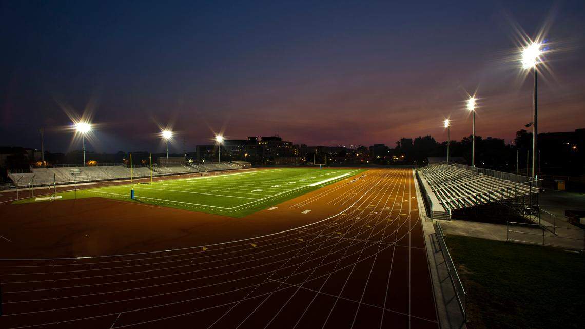 Fans will need to arrive early for games Thursday and Friday at Dona Larsen Park as Boise State has yet to finalize a parking contract with St. Luke’s, which purchased the old URS Building in March.