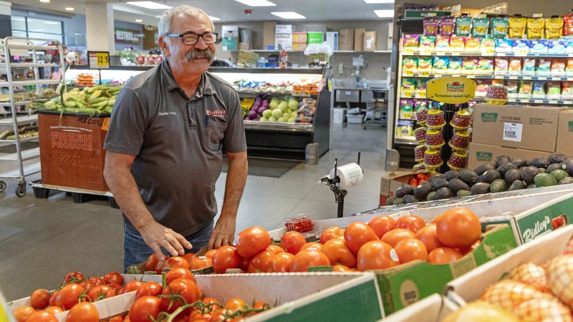 Charlie Long, manager of the Ridley’s Family Market in Kuna, is retiring after 47 years in the grocery business.