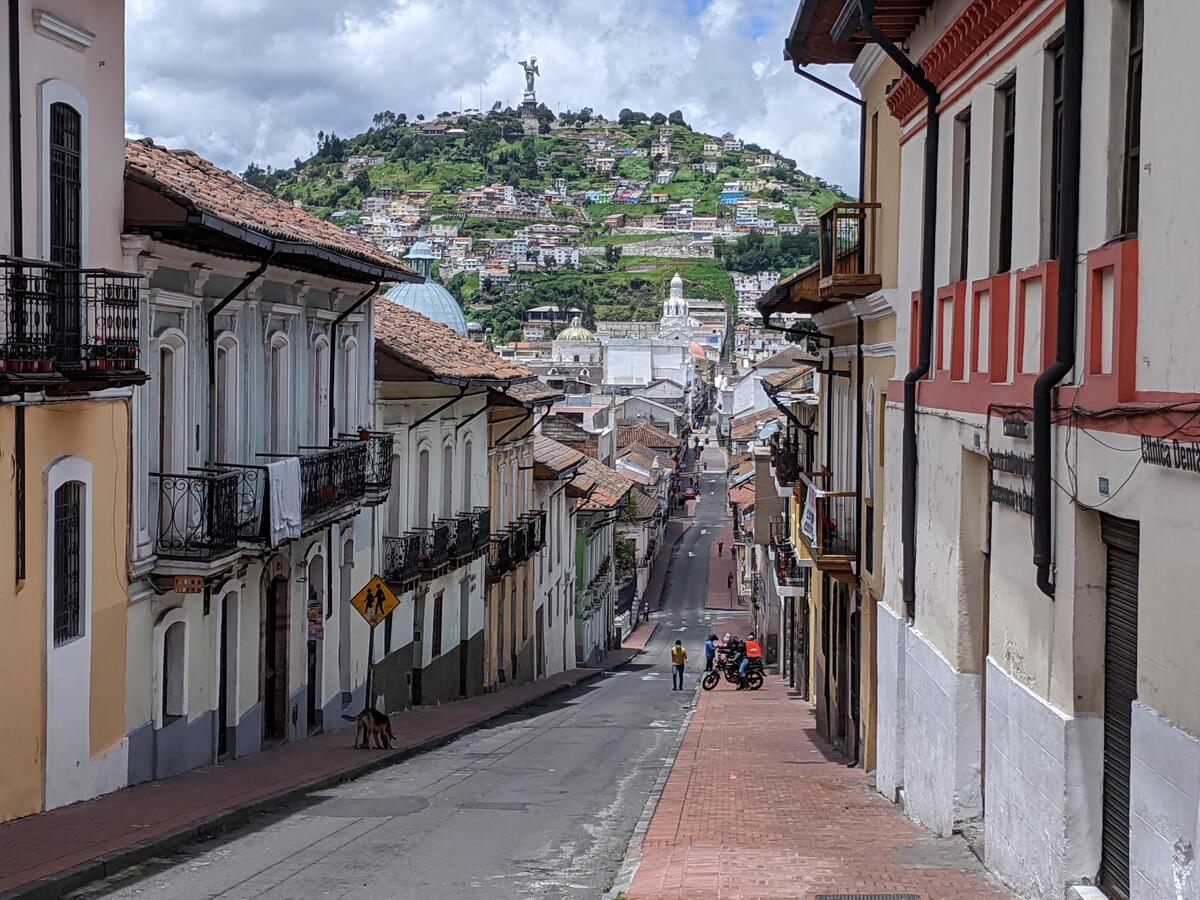 Sydney Rocklin and John Bigelow had this view of Quito, Ecuador, from near their bed and breakfast. They were stuck in Ecuador’s capital when travel restrictions were ordered to prevent spread of the virus that causes COVID-19.