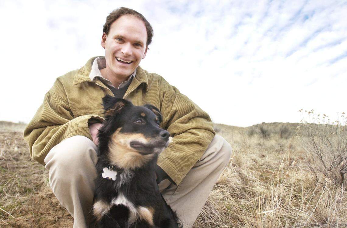 Pictured here in 2002 with his dog Lucy, Anthony Doerr, then 28, had just published his first book “The Shell Collector,” an award-winning collection of short stories.