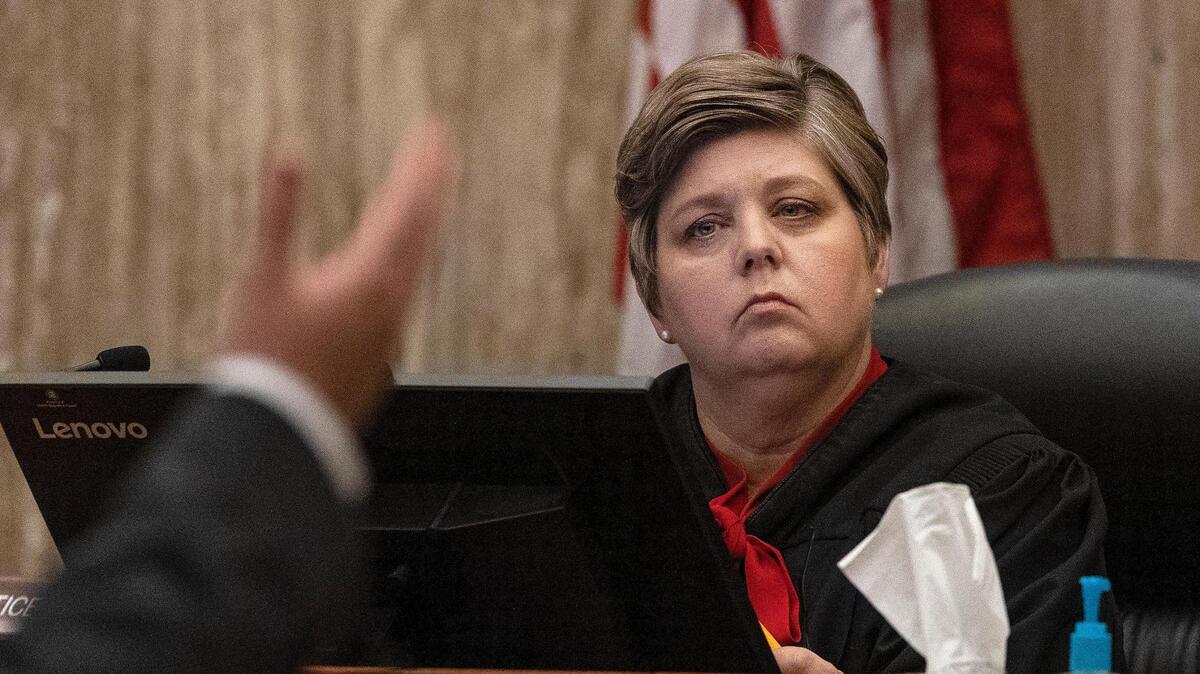 Justice Robyn M. Brody listens to oral arguments in this 2022 file photo.