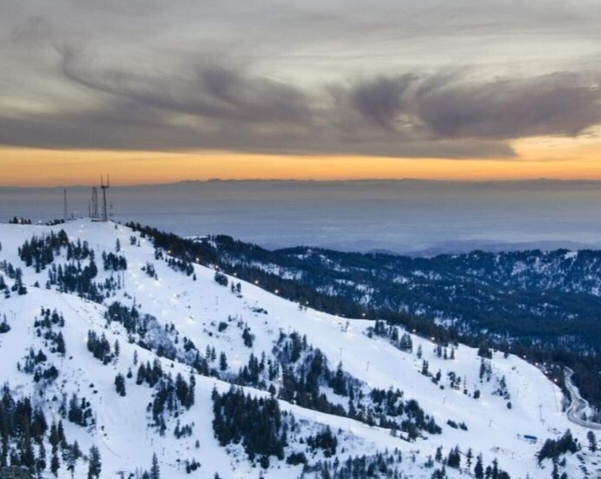 Sunset at the summit of Bogus Basin, Idaho.