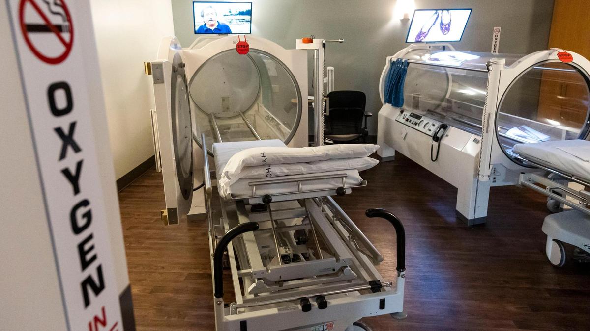 Saint Alphonus Wound Healing & Hyperbaric Medicine operates two hyperbaric chambers. Dr. Jason Quinn, who directs the program, said the center uses the chambers to deliver pressurized, pure oxygen to patients with certain medical conditions or complicated wounds.
