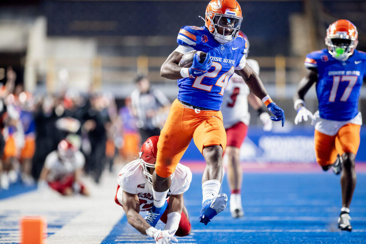 Boise State running back Dylan Riley had this 77-yard touchdown run against Eastern Washington in the second game of the season, and exploded in the third game to rush for 171 yards and score five touchdowns in a win over Air Force.