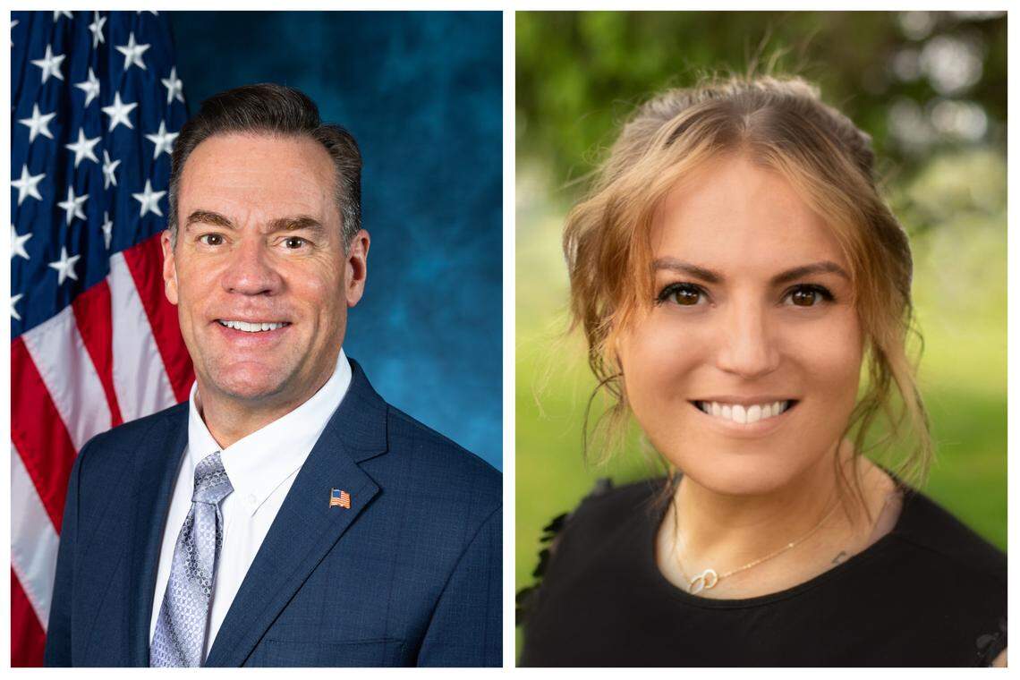 In Idaho’s 1st Congressional District, three-term incumbent Rep. Russ Fulcher, a Republican, left, will take on Democrat Kaylee Peterson in a rematch of the same general election race in 2022. Both candidates ran unopposed in Tuesday’s primary election.