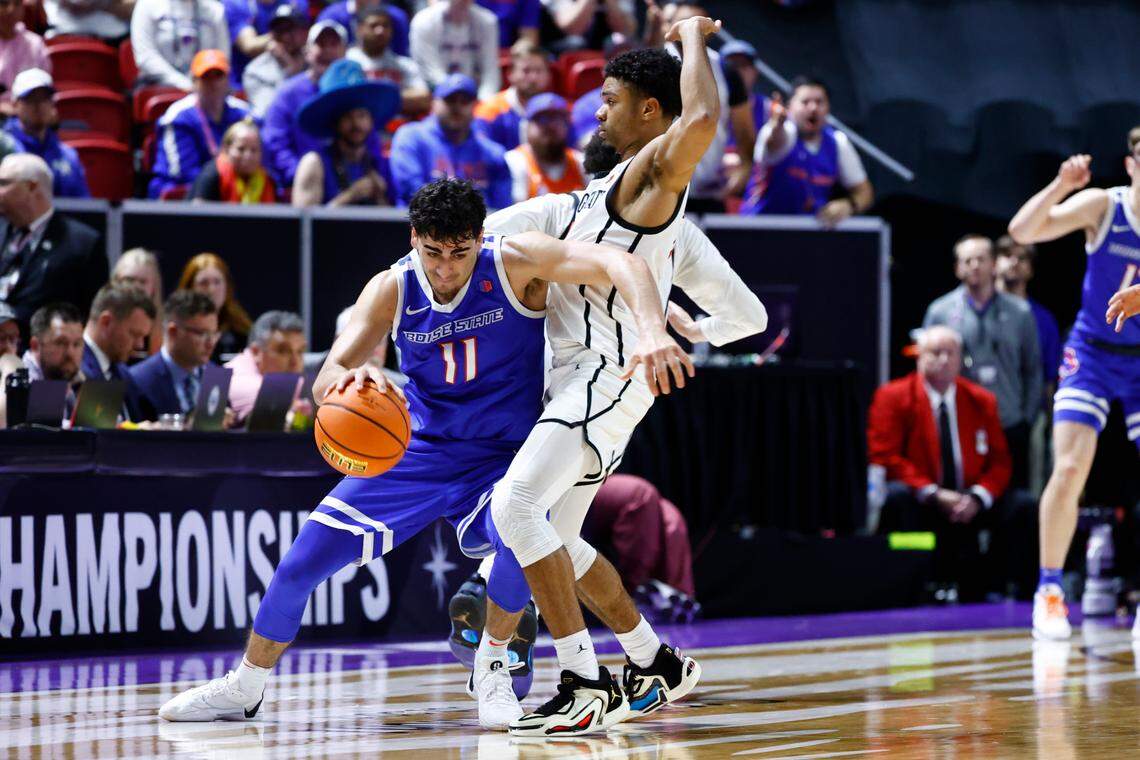 13 MAR 2025: The 2025 Mountain West Men’s Basketball Championship is held at the Thomas and Mack Center in Las Vegas, NV. (Isaac Wasserman/NCAA Photos)