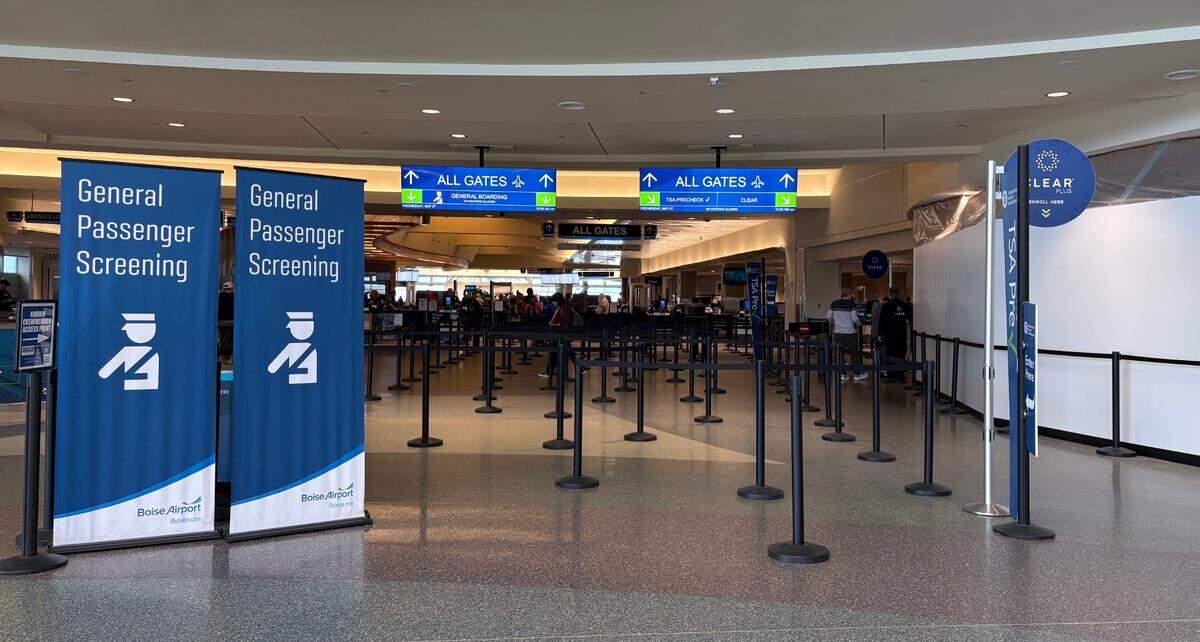 The Boise Airport security lines remained short on Wednesday morning.