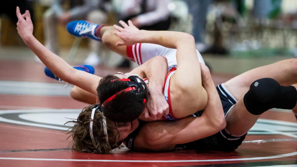 Eagle senior Tanner Frothinger, bottom, is gunning for his fourth straight state title this week at the Ford Idaho Center in Nampa.