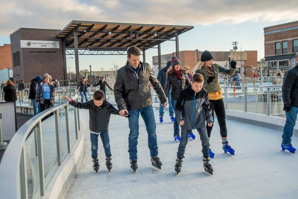 The ice skating rink is open November through February in Indian Creek Plaza.