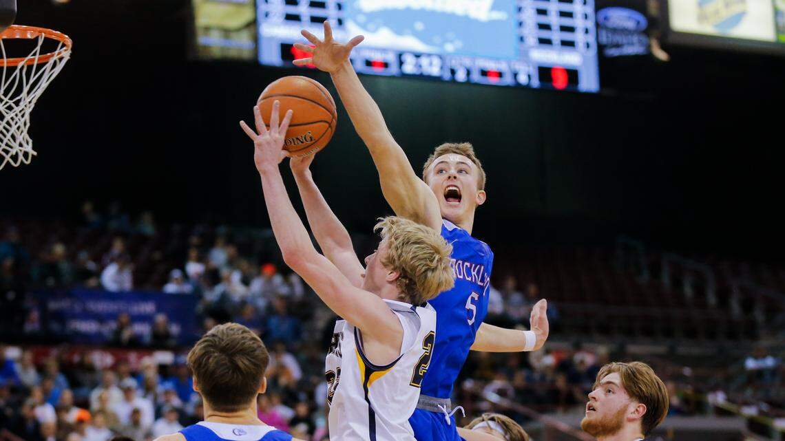 Rockland sophomore Teague Matthews, back, was voted the 1A Division II Player of the Year by the state’s coaches.
