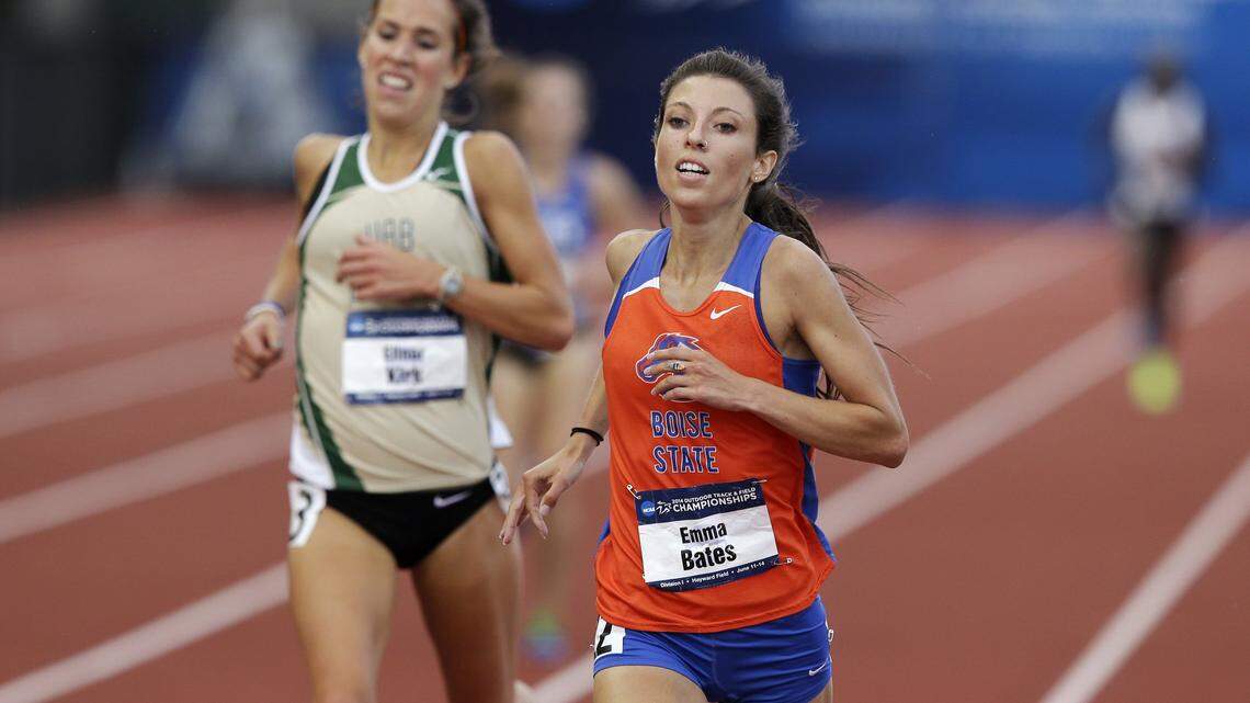 Former Boise State distance runner Emma Bates, right, will compete in the New York Mini 10K on Saturday and in the U.S. Olympic Track and Field Trials later this month in Eugene, Oregon.