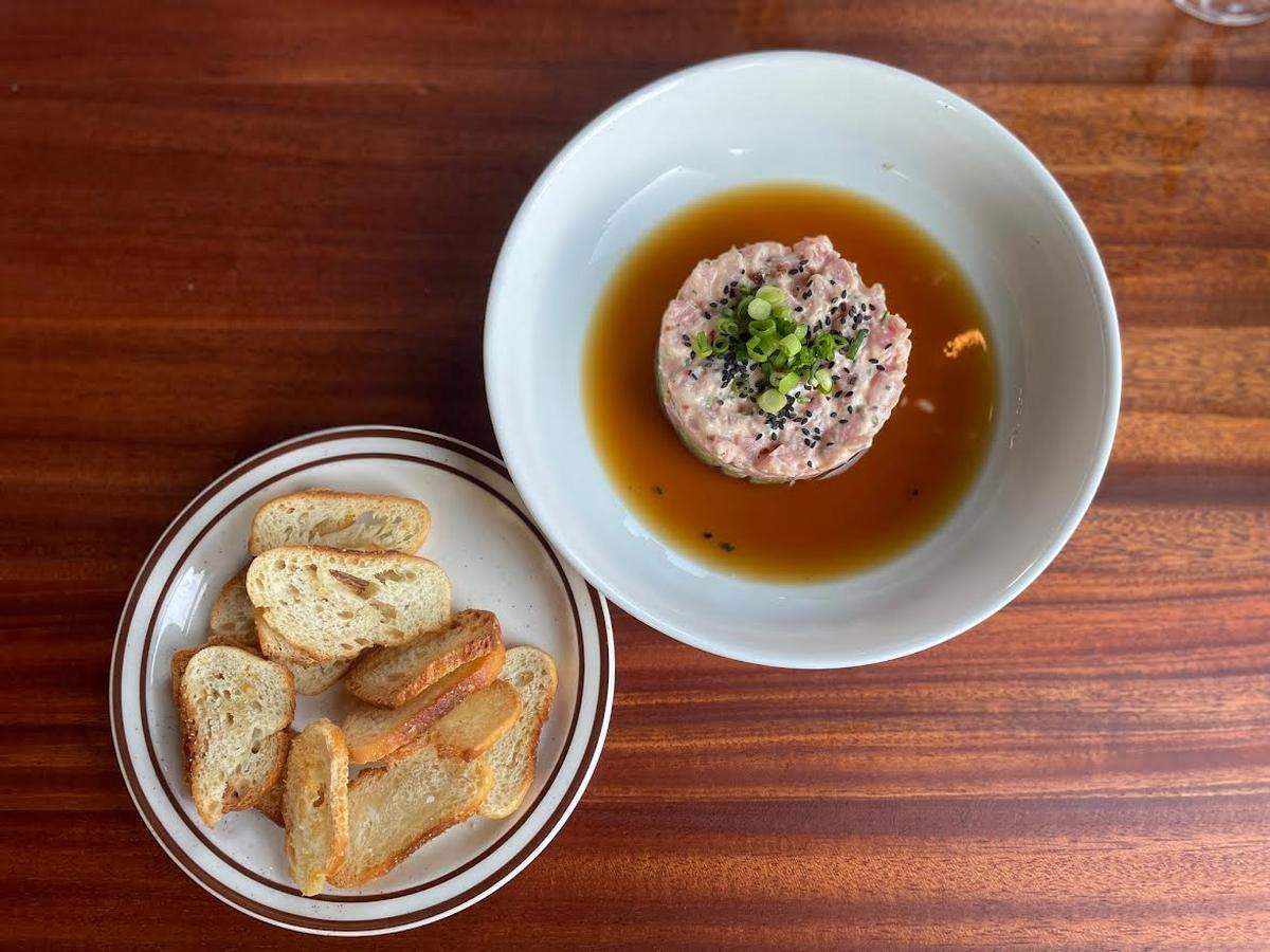 Ahi Tuna Tartare is one of the cold appetizers offered at The James.