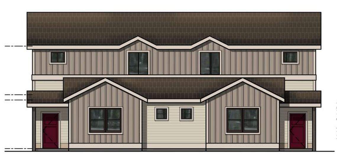 A drawing of the design for three duplexes planned at 7294 W. Denton Place.