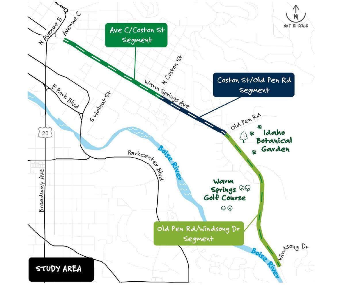 The proposed Warm Springs improvements.