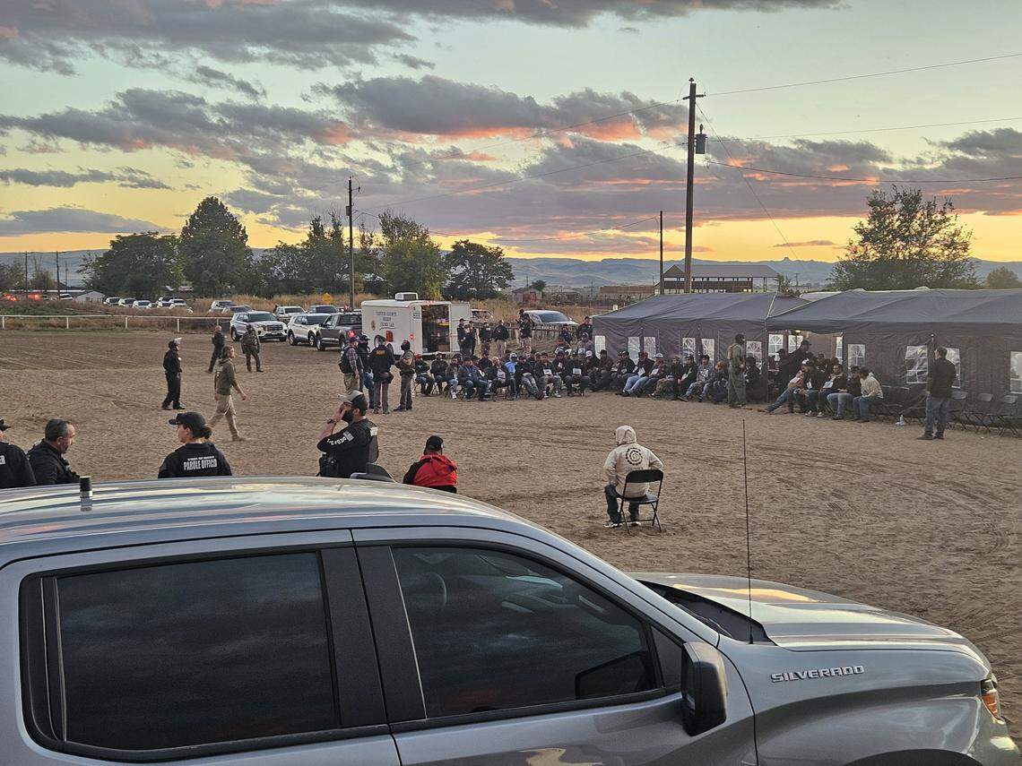 Hundreds of people were held and questioned at La Catedral Arena in Wilder on Sunday.