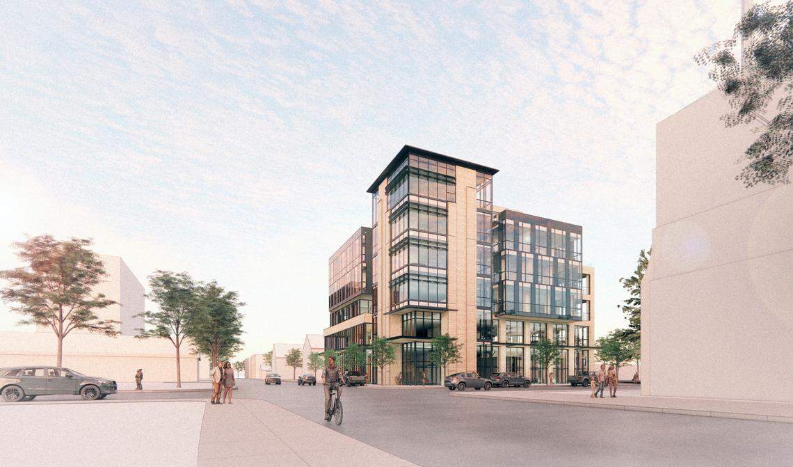 The Swanby Investment Group proposed building this six-story condominium building with ground floor retail and second floor office space.