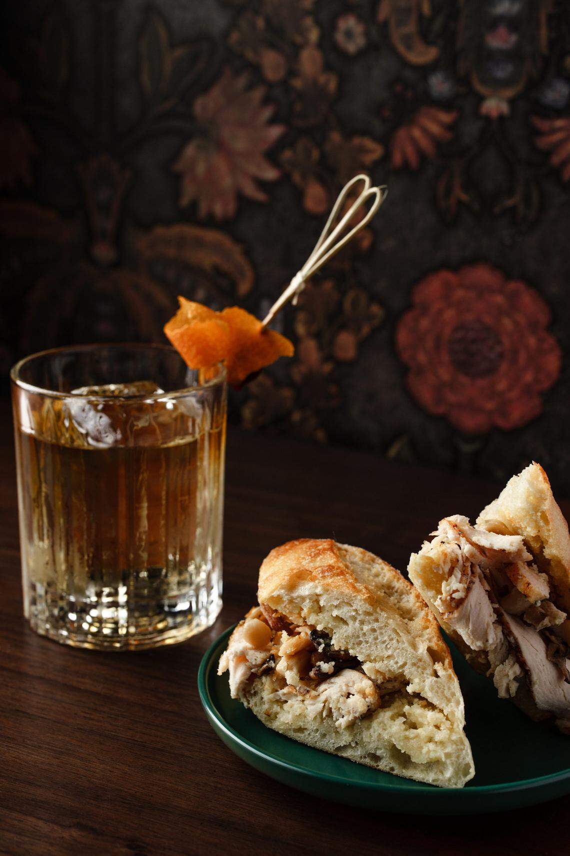 The chicken sandwich on The Sick Stag’s appetizer menu features grilled chicken, truffled mushrooms, parmesan crumbs and truffle aioli.