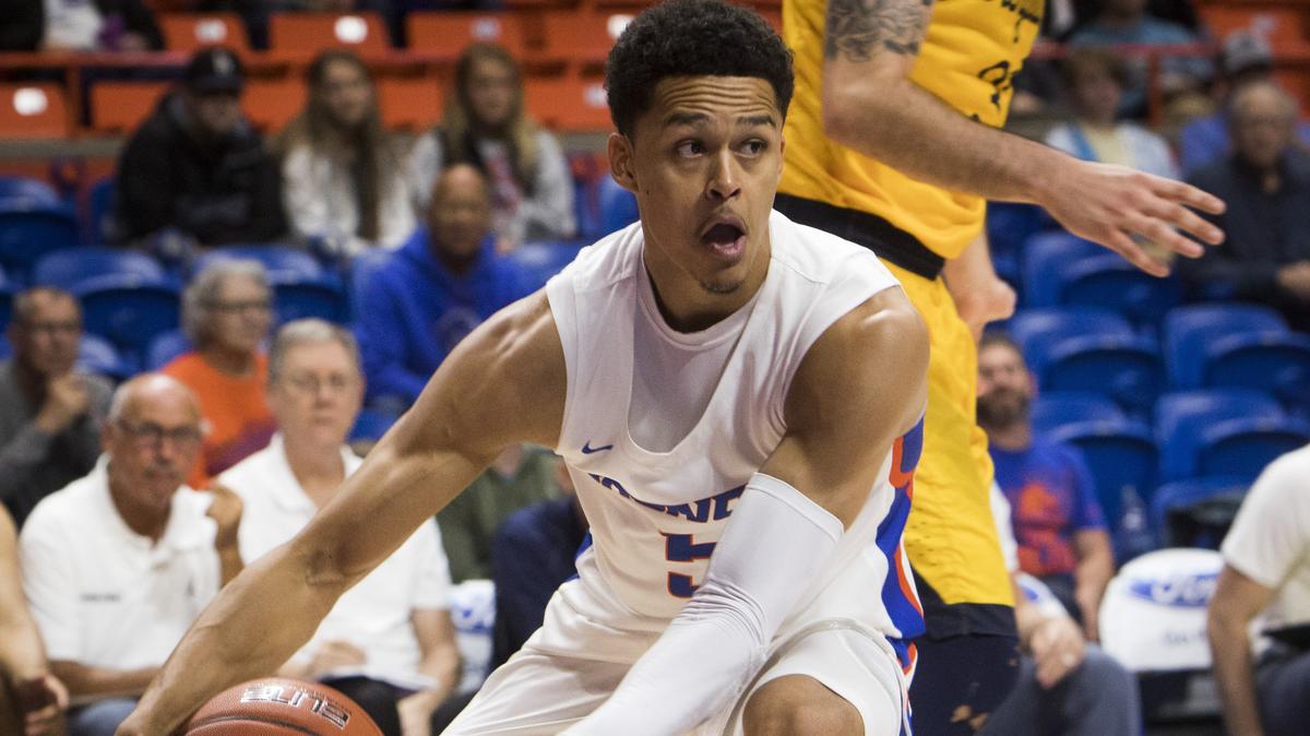 Malek Harwell and the Boise State men’s basketball team opened the season with an exhibition game against Vanguard on Monday at Taco Bell Arena.