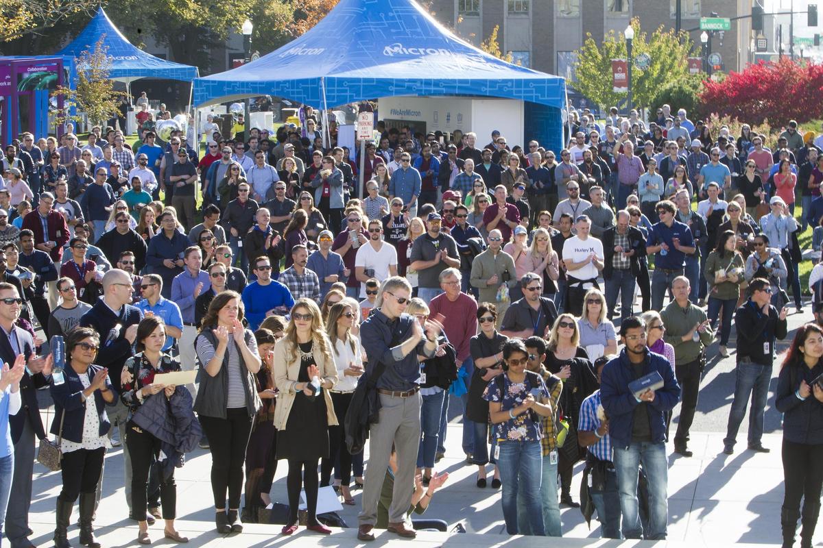 Hundreds of employees and family members of Micron Technology Inc. came to Cecil D. Andrus Park in October 2018 for a party honoring Micron’s 40th birthday.
