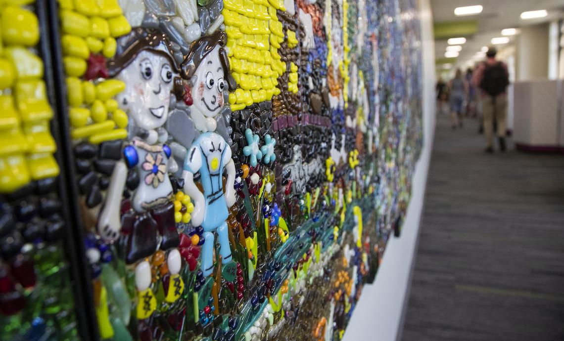 A large mosaic mural filled with mountain-themed fun is located on the third floor of the new Idaho Elk’s Children’s Pavilion.