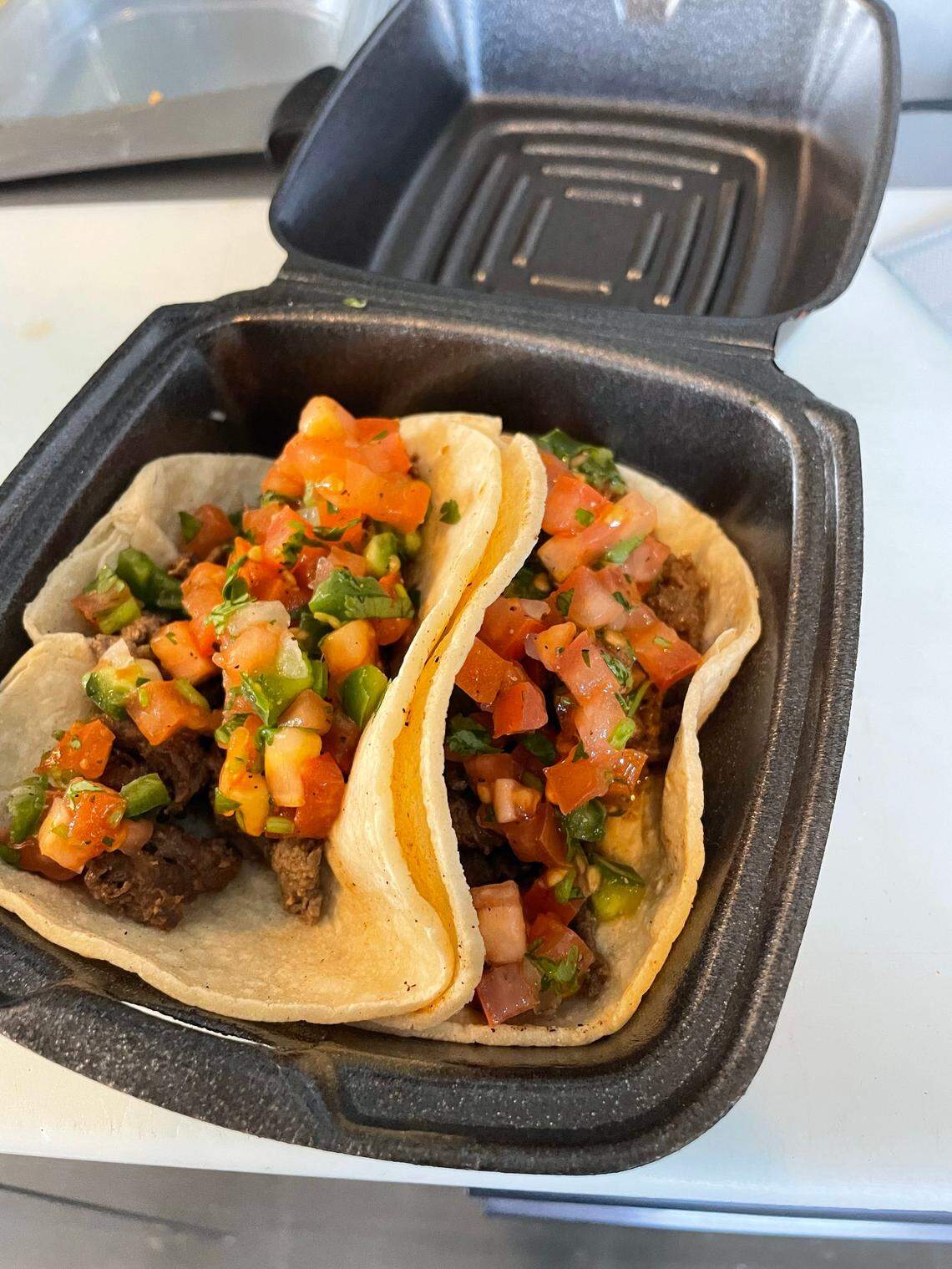 In addition to burritos, tacos are on the menu for $3 a pop.