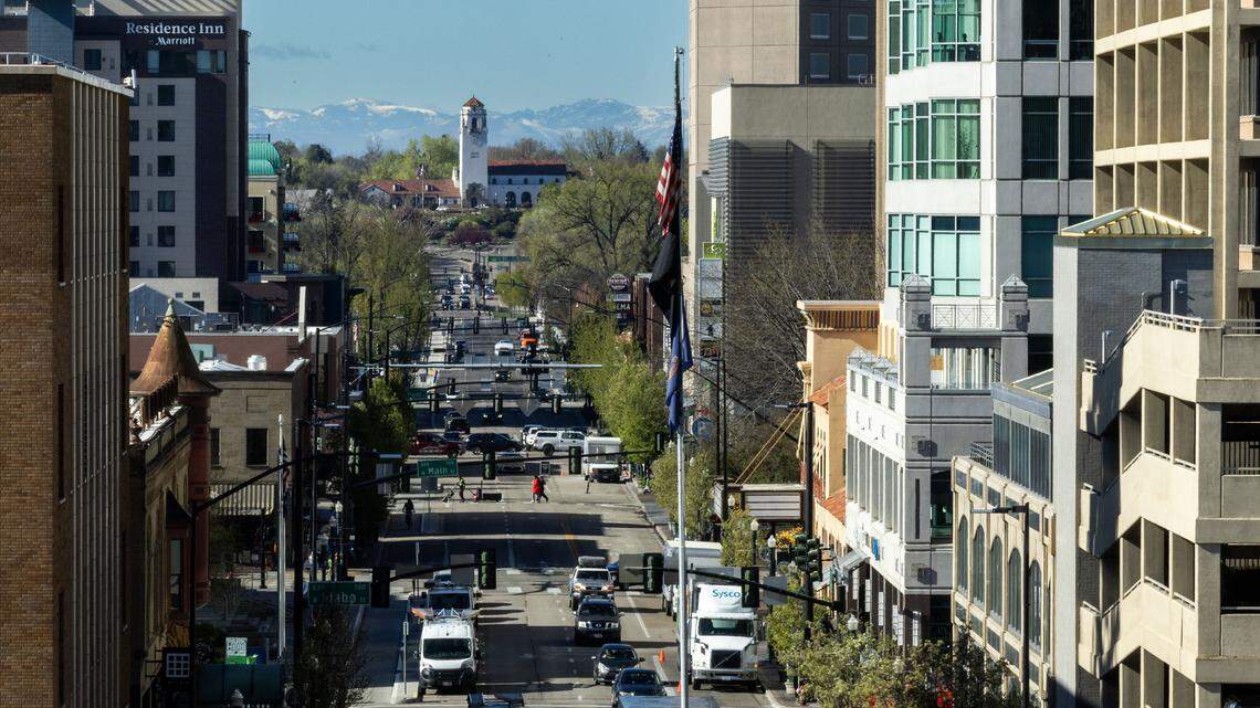 The Boise Depot viewed from downtown Boise’s Capitol Boulevard, Friday, April 3, 2026.