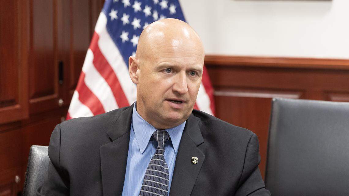 Idaho State Police Director Bill Gardiner speaks about the agency's agreement with ICE to provide transportation.