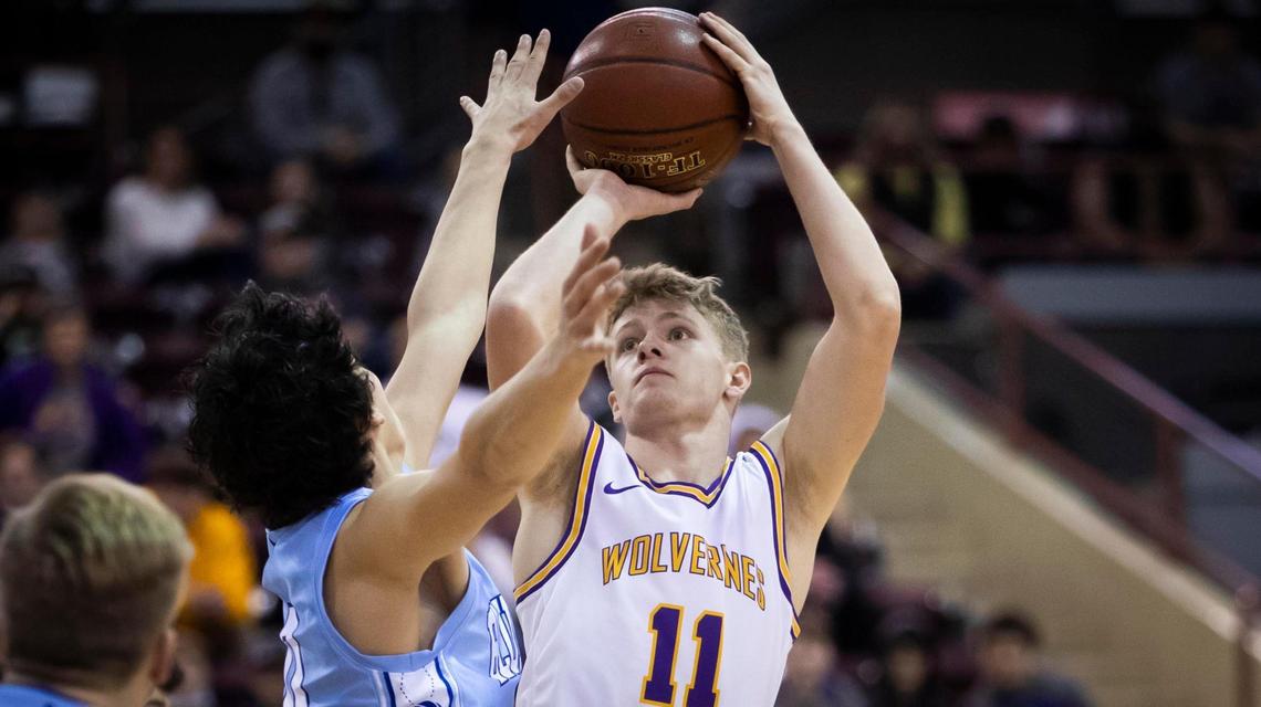 Garden Valley senior Covy Kelly scores two of his 45 points against Dietrich in the 1A Division II state championship March 5 at the Ford Idaho Center in Nampa.