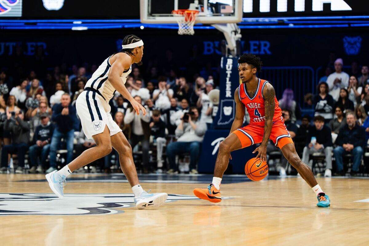Senior guard Dylan Andrews had a game-high 20 points in the Broncos’ 77-68 upset victory at Butler in early December.