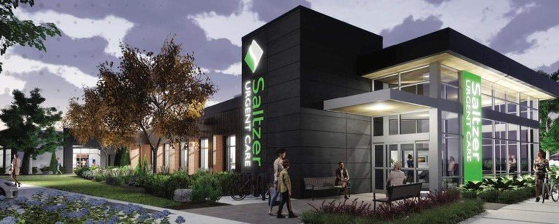An artist’s rendering of the planned Saltzer Health urgent-care clinic at Meridian and Victory roads.