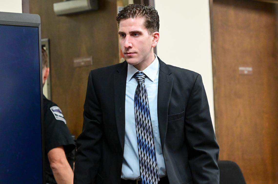 Bryan Kohberger, charged with murdering four University of Idaho students, for the first time entered the courtroom in Latah County in street clothes, on June 9, 2023, in Moscow, Idaho.