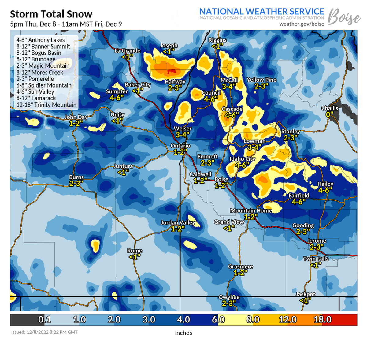 The first system to move into Boise will drop the bulk of snow between 2 and 6 a.m. on Friday morning ahead of the morning commute.