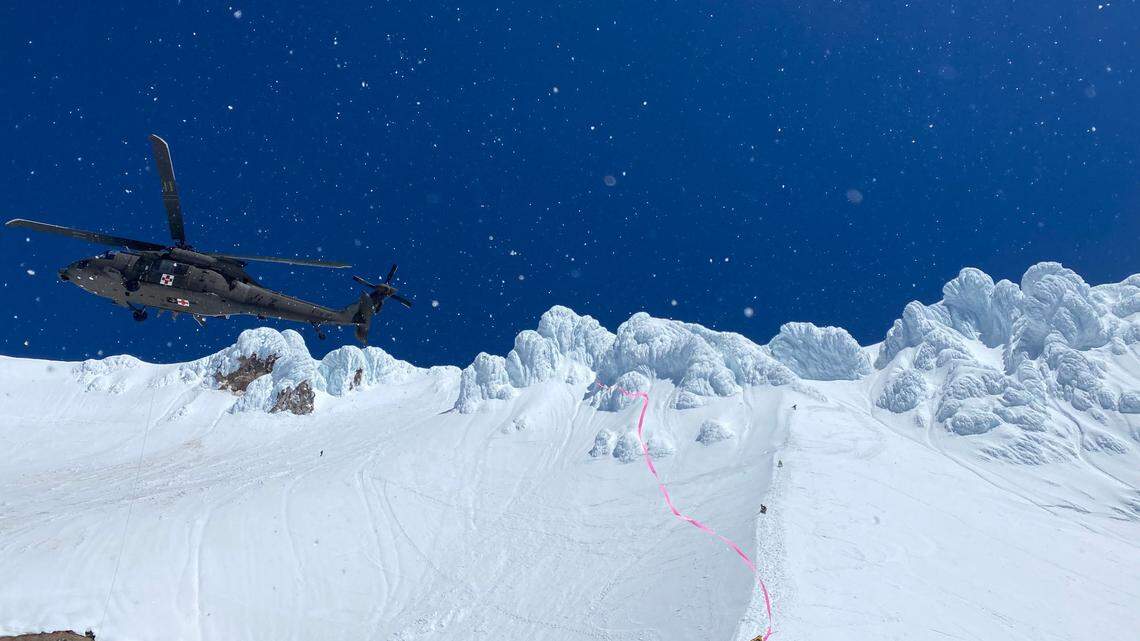 A climber fell “several hundred feet” on Mount Hood, rescuers said.