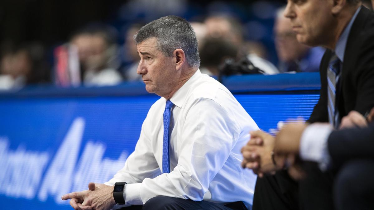 Boise State men’s basketball coach Leon Rice watches his team defeat San Jose State 105-57 Saturday, Feb. 9, 2019 at Taco Bell Arena in Boise.