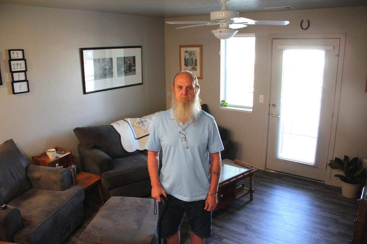 Fred Payne, 57, is a retired army veteran who moved into his new apartment at Mercy Creek in Nampa in July. “You couldn’t ask for a better location,” he said.