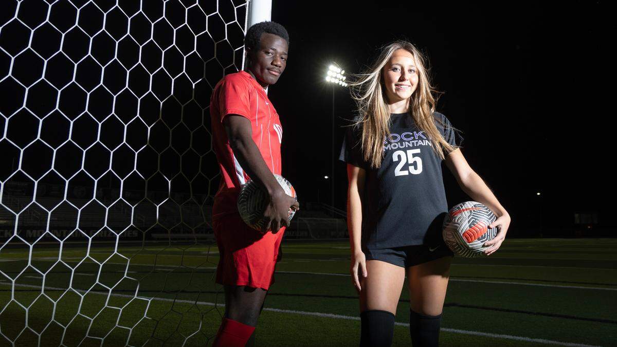 Boise’s Baraka Dayi, left, and Rocky Mountain’s Campbell Wilson were voted the 6A All-Idaho Soccer Players of the Year by the state’s coaches.