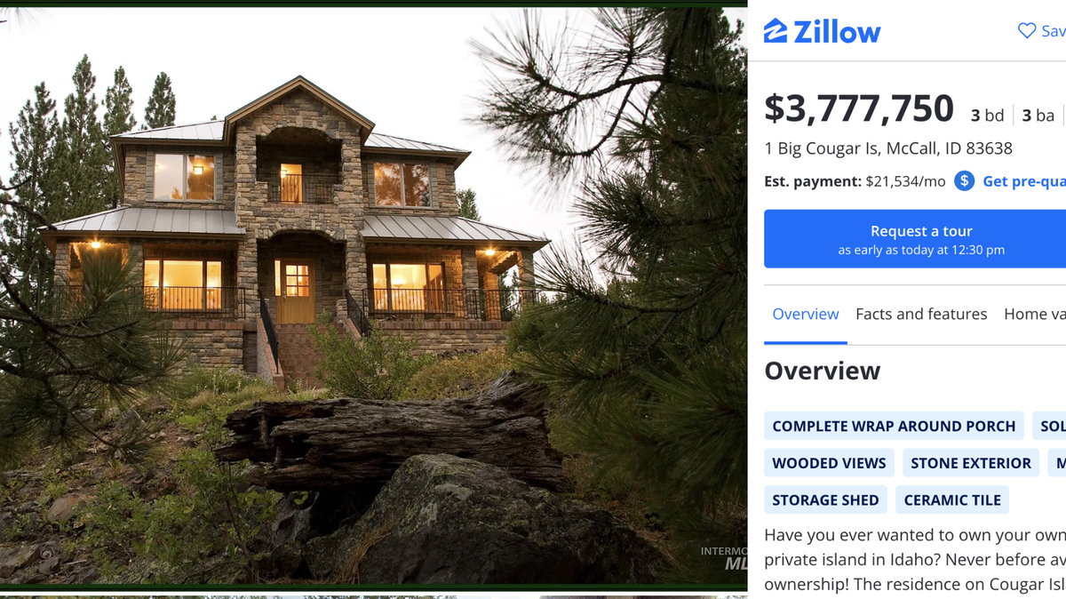 Jim Laski, who owns the sole residence on Payette Lake’s Cougar Island and recently won a bid to purchase the land, put both up for sale last weekend for $3.7 million.